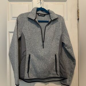 Helly Hansen Grey Fleece Quarter Zip, Mixed Materials, Size M
